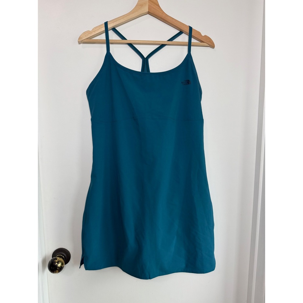 The North‎ Face Womens Teal Blue Active Exercise Dress Built-in Shorts Large